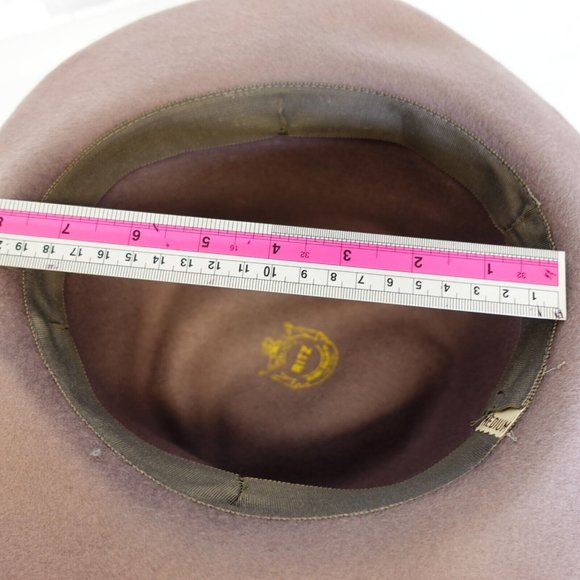 Women Hat Wool Felt Crushable Cloche Designer Brown Medium Henry Pollak Ritz Vtg main image 9